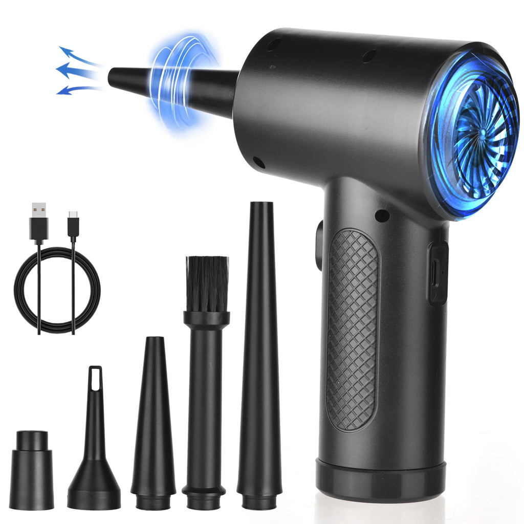 Portable Air Duster for Computer Cleaning – 51000RPM Cordless Compressed Air Blower with LED Light for PC & Keyboard