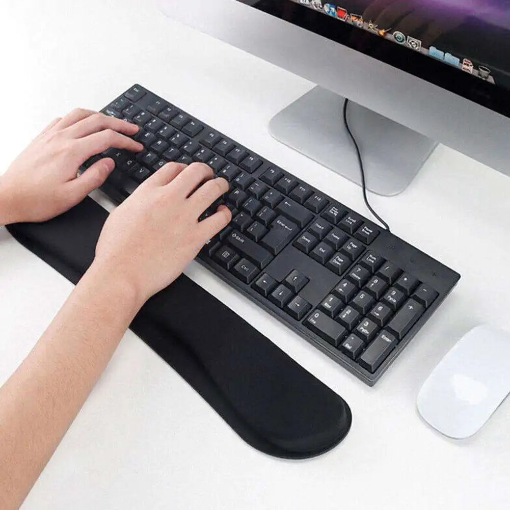 Keyboard Mouse Wrist Rest Pad Memory Foam Superfine Fiber Easy Typing Non-Slip Wrist Rest Pain Relief Office Supplies