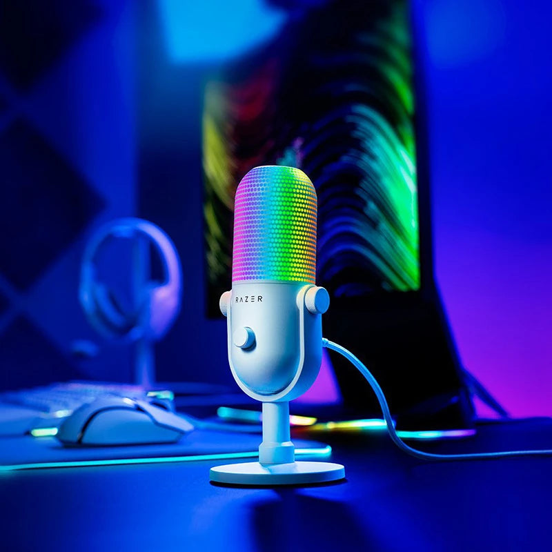 Razer Seiren V3 Chroma RGB Microphone – Tap-to-Mute, Game & Stream Reactive Lighting, Supercardioid Condenser Mic