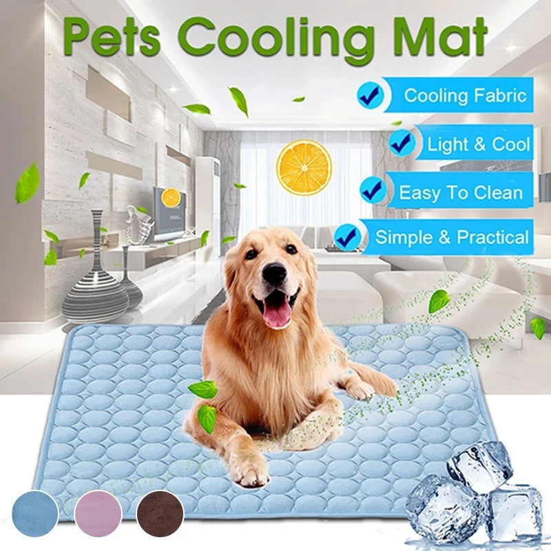 Cooling Dog Mat for Summer – Breathable & Comfortable Pet Bed Pad for Dogs and Cats Washable, Lightweight, and Foldable Mat for Indoor and Outdoor Use