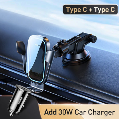 Baseus Car Wireless Charger Car Phone Holder Auto for iPhone 15 Samsung Xiaomi Phone Holder Car Holder 15W Air Vent Mount Holder