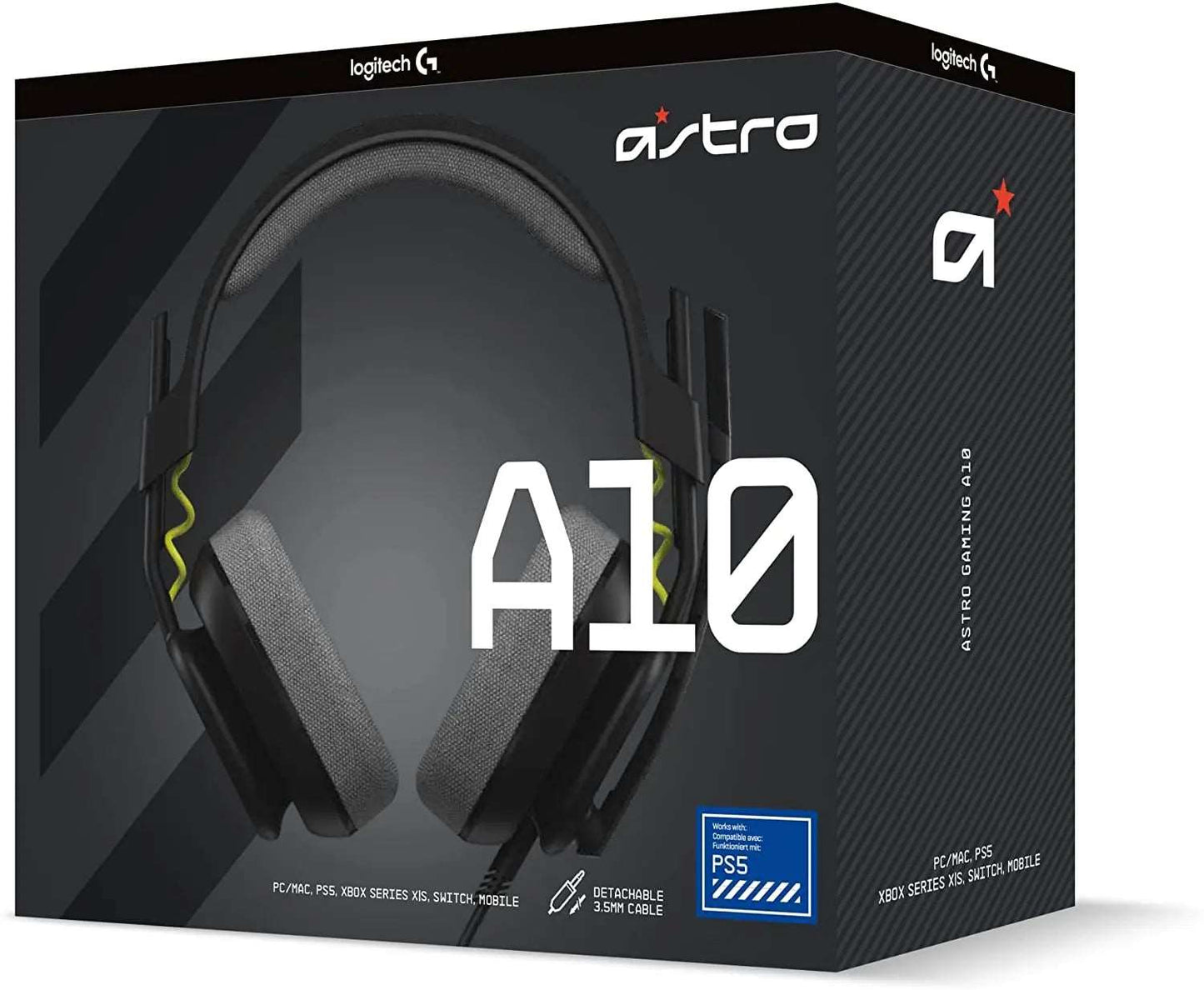 Logitech Astro A10 Gaming Headset Gen 2 Wired Headset Over-Ear Gaming Headphones with Flip-to-Mute Microphone 32 Mm Drivers