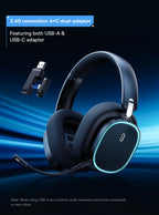 Baseus GH02 Wireless Gaming Headphones – RGB, 40H Battery, Bluetooth & Wired