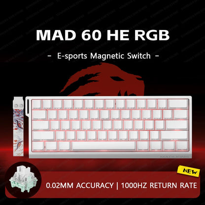 MADLIONS Mad60 Mad68 HE Mechanical Keyboard Magnetic Switch Madcatz Mad60he Wired Game Keyboard Rapid Trigger Custom Keyboard