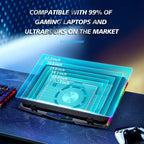 COOLCOLD RGB Laptop Cooling Pad – Ultra-Quiet USB Cooler with Fast Heat Dissipation & Adjustable Stand
