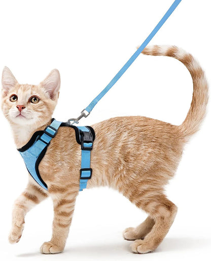 Cat Harness & Leash Set – Escape-Proof Soft Adjustable Vest Harness for Easy Walking & Control