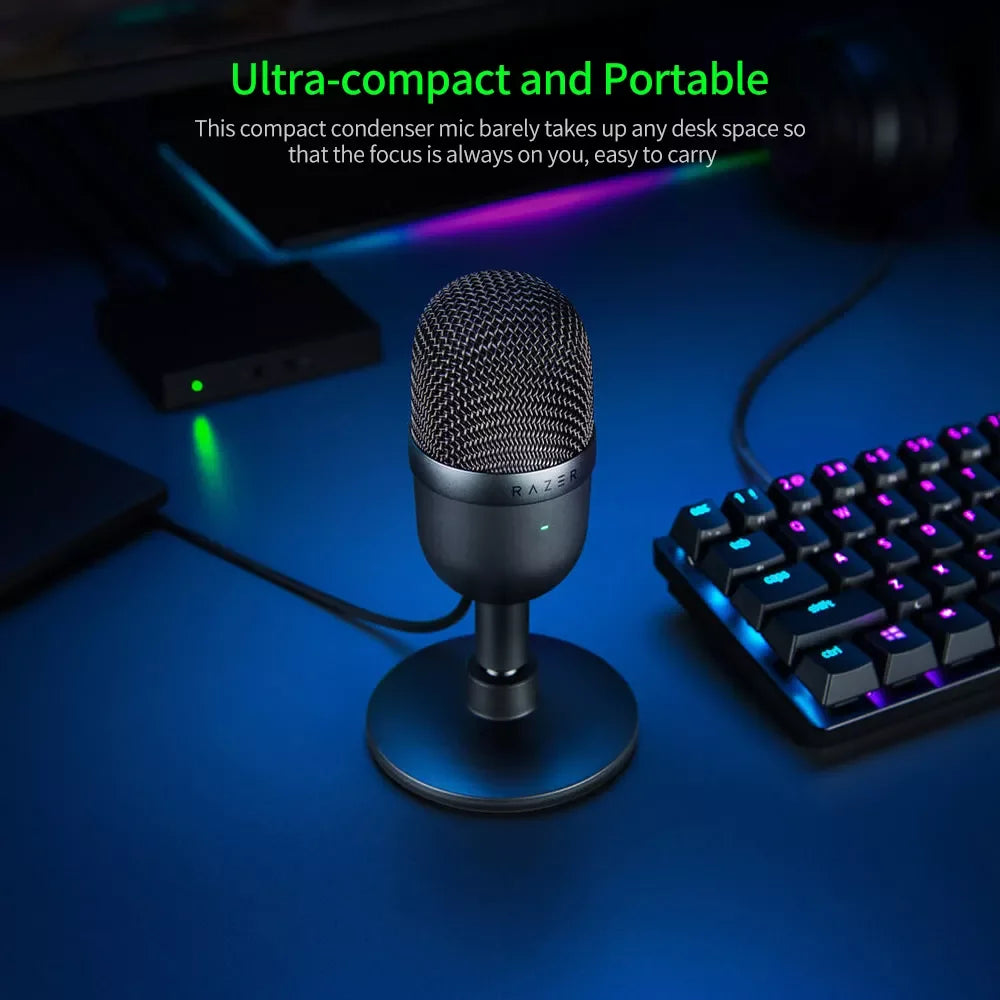 Seiren Mini USB Condenser Microphone for Streaming and Gaming on PC - Crystal Clear Audio for Content Creators