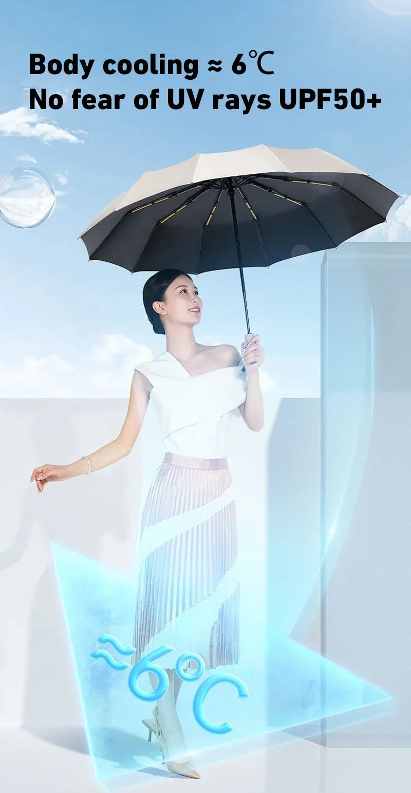 Xiaomi Automatic Umbrella 24 Bone – Large Size UV Protection Sunshade & Rain Umbrella, Foldable Windproof Design