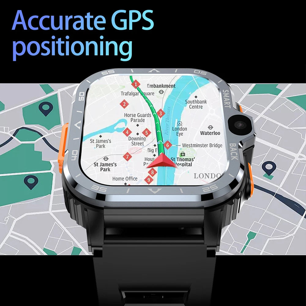 Valdus PGD 4G Android Smart Watch for Men – 64GB ROM, Dual HD Camera, NFC, WiFi, GPS, SIM Support, Fitness & Health Tracker