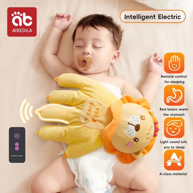 AIBEDILA Baby Sleep Aid Pillow – Soothing Hand Palm Design for Infants & Toddlers Remote-Controlled, Heatable & Soft Plush Comfort for Peaceful Sleep and Cuddle Time