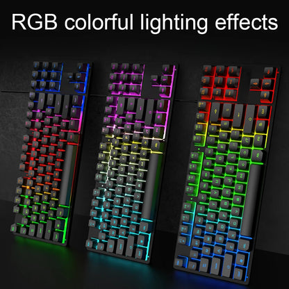 KB-K113 Mechanical Keyboard 80% Form Factor 87 Keys Gaming Keyboard Wired Full Key Hot-Swappable RGB Backlight for PC Laptop