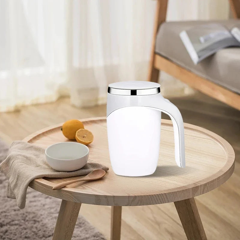 Automatic Portable Coffee Mixing Cup – Battery-Powered Electric Stainless Steel Rotary Mixer
