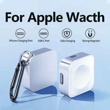 Portable Apple Watch Charger Type-C & Lightning | Wireless Magnetic Fast Charging Dock – Series Ultra 9 8 7 6 SE