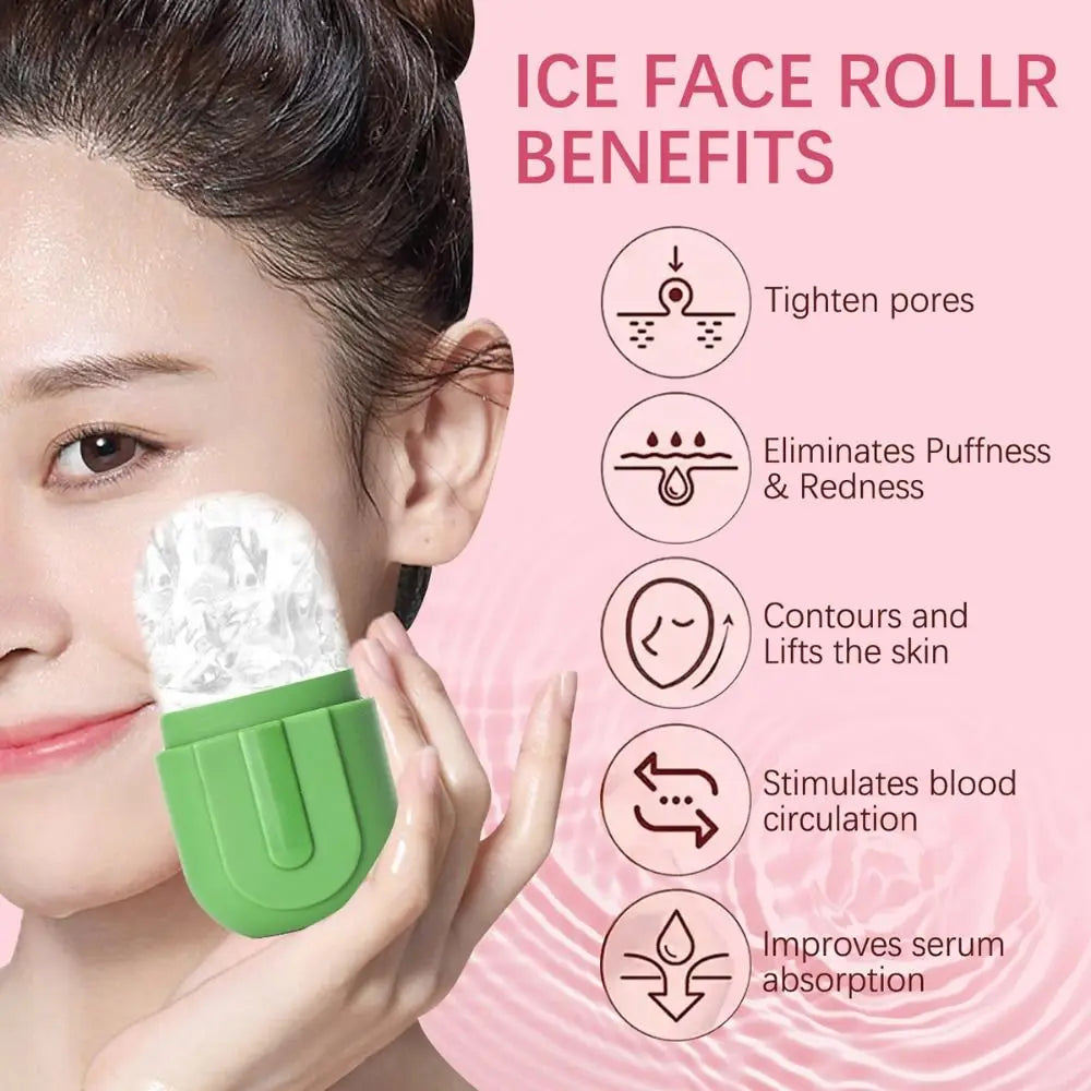 Silicone Ice Roller for Face – Reusable Facial Massager for Skin Care, Lifting & Contouring