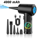 Portable Air Duster for Computer Cleaning – 51000RPM Cordless Compressed Air Blower with LED Light for PC & Keyboard