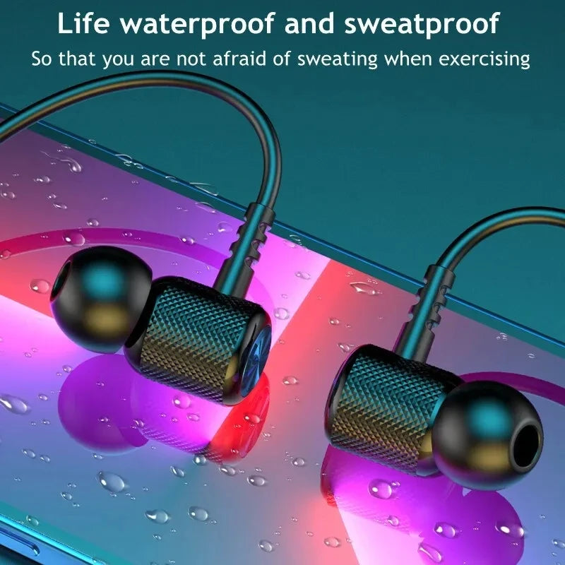 Wireless Neckband Bluetooth Earphones – HiFi 9D Stereo, Waterproof, Long Battery Life, Comfortable & Sweat-Resistant for Running, Gym, Travel, and Daily Use