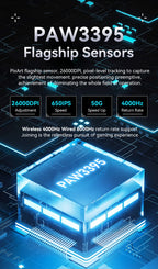 Attack Shark X3Pro/X3 Wireless Gaming Mouse – 26000 DPI, Tri-Mode Connectivity, Ergonomic Ultra-Lightweight Design with RGB for PC, Laptop & Console Gaming