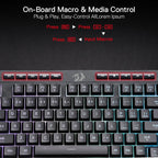 Redragon K515 Shiva RGB Gaming Keyboard | 98 Keys Mechanical Feel | Linear Switch | Detachable Wrist Rest | USB Wired