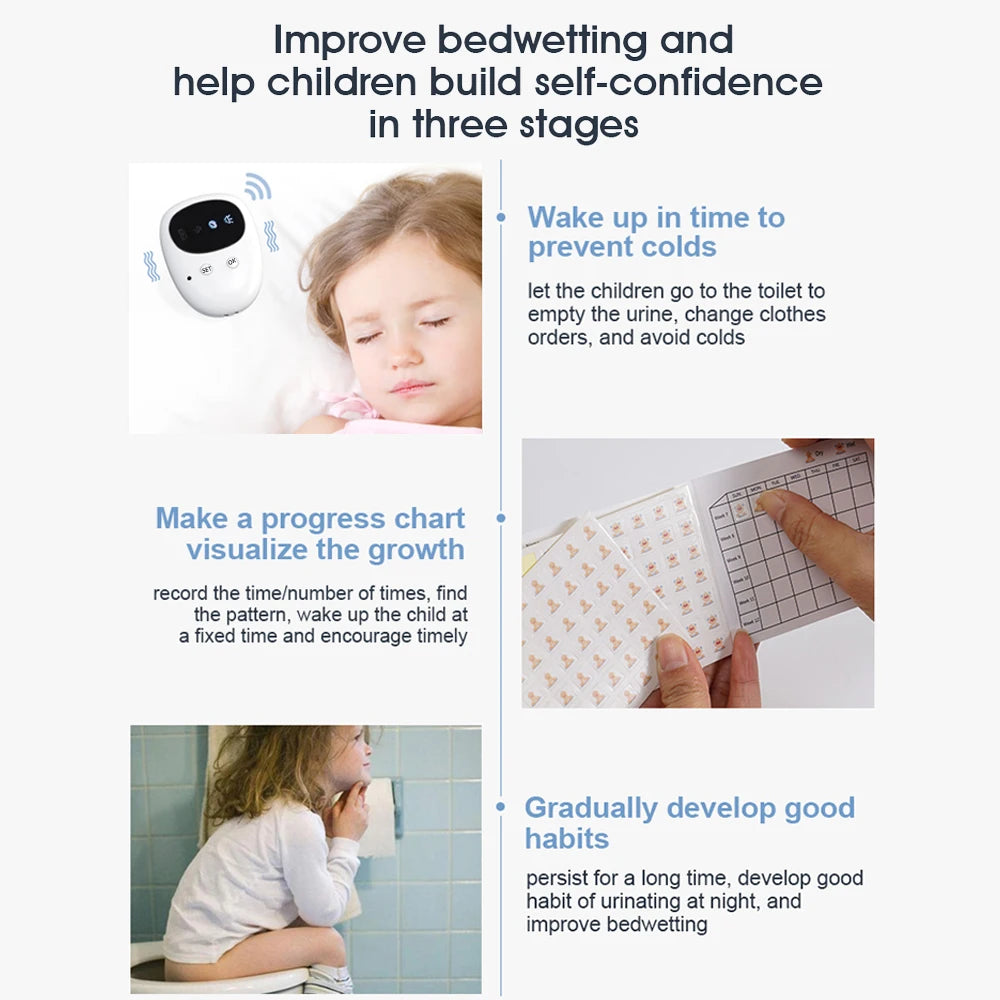 Wireless Bedwetting Alarm – Safe and Comfortable Potty Training Device for Kids and Babies Helps Improve Nighttime Dryness with Gentle Alerts and Easy-to-Use Design
