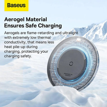 Baseus 15W Qi Wireless Charger For iPhone 14 13 12 For Airpods Visible Fast Wireless Charging Pad For Samsung S22 Xiaomi 13 Poco