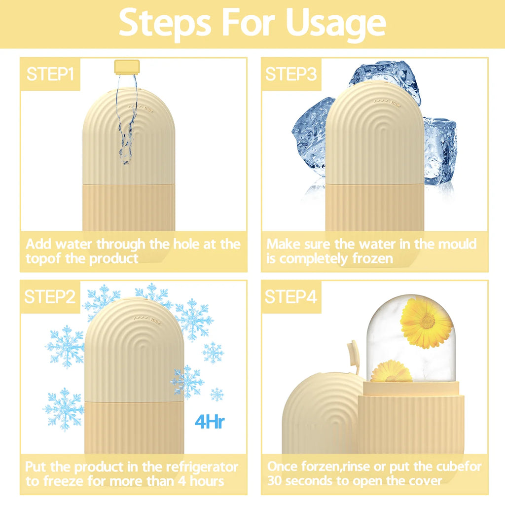 GlowFreeze Ice Roller for Face & Eyes – Cooling Silicone Beauty Massager for Tight, Fresh & Radiant Skin