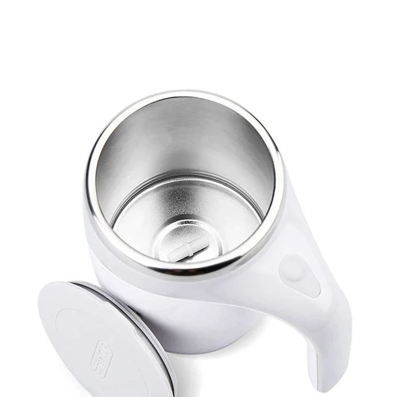 Automatic Portable Coffee Mixing Cup – Battery-Powered Electric Stainless Steel Rotary Mixer