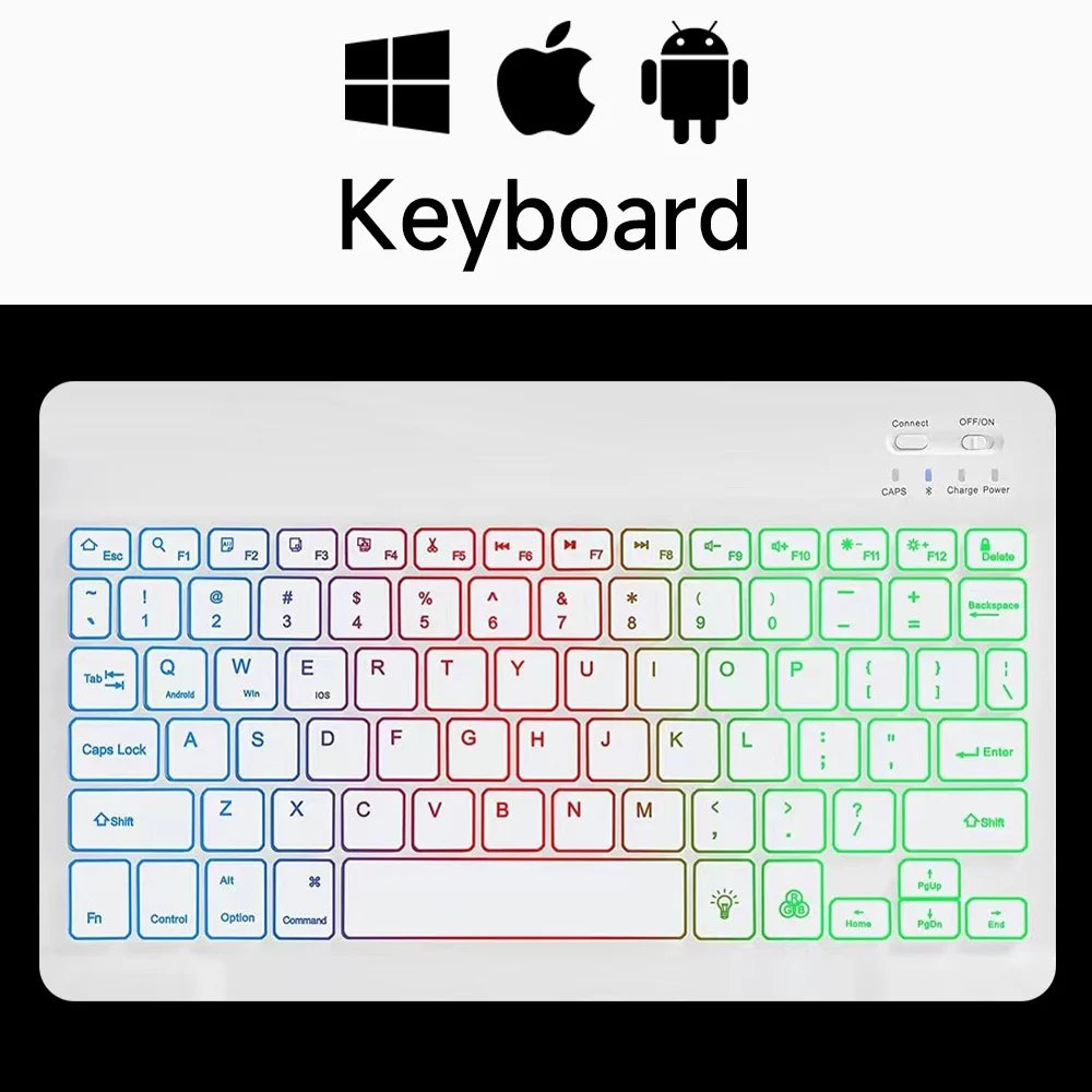 Wireless Bluetooth Keyboards For Android iOS Windows Mini Backlight Keyboard For Apple Xiaomi Samsung Tablet Keyboard and Mouse