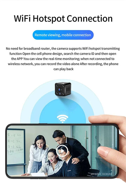 Lenovo Mini 1080P HD Camera Smart Life Wireless WiFi Remote Monitor Camera With Built-In Battery Video Night Home Security CAM