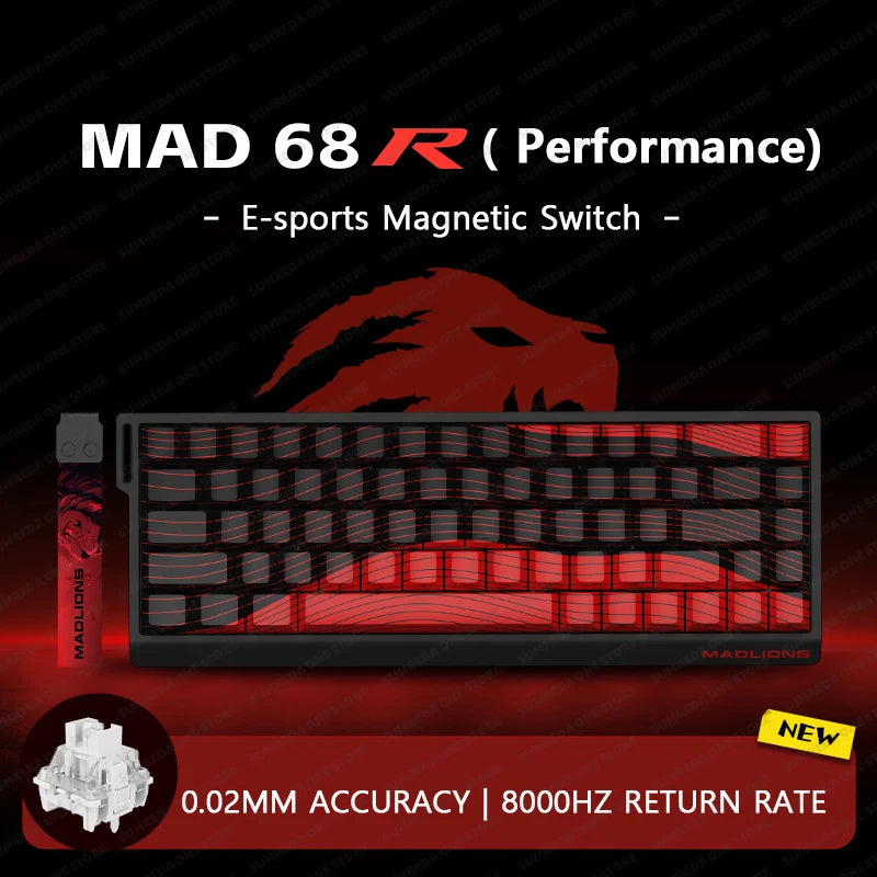 MADLIONS Mad60 Mad68 HE Mechanical Keyboard Magnetic Switch Madcatz Mad60he Wired Game Keyboard Rapid Trigger Custom Keyboard