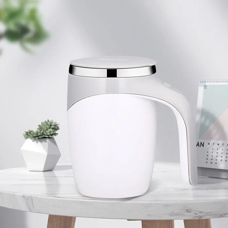 Automatic Portable Coffee Mixing Cup – Battery-Powered Electric Stainless Steel Rotary Mixer