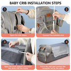 3-in-1 Diaper Bag & Foldable Baby Bed – Waterproof Travel Backpack with USB Charging, Large Capacity & Multi-Function Design