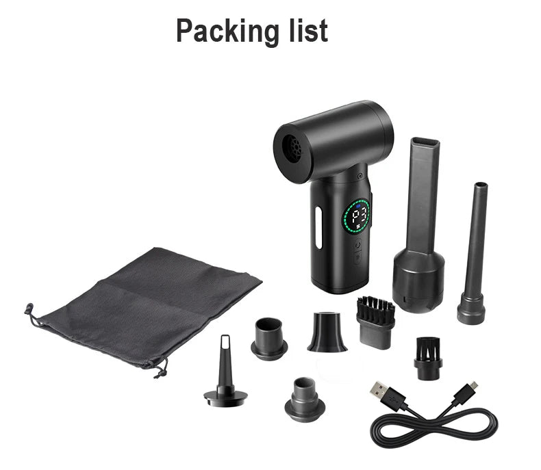 7500mAh Portable Compressed Air Duster – Cordless Multi Air Blower & Vacuum Cleaner for Keyboard & Computer Cleaning