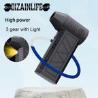 130000RPM Mini Turbo Jet Fan – Rechargeable Electric Air Duster with Adjustable Wind Speed & LED Light for Car Cleaning