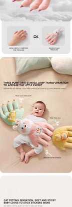 AIBEDILA Baby Sleep Aid Pillow – Soothing Hand Palm Design for Infants & Toddlers Remote-Controlled, Heatable & Soft Plush Comfort for Peaceful Sleep and Cuddle Time