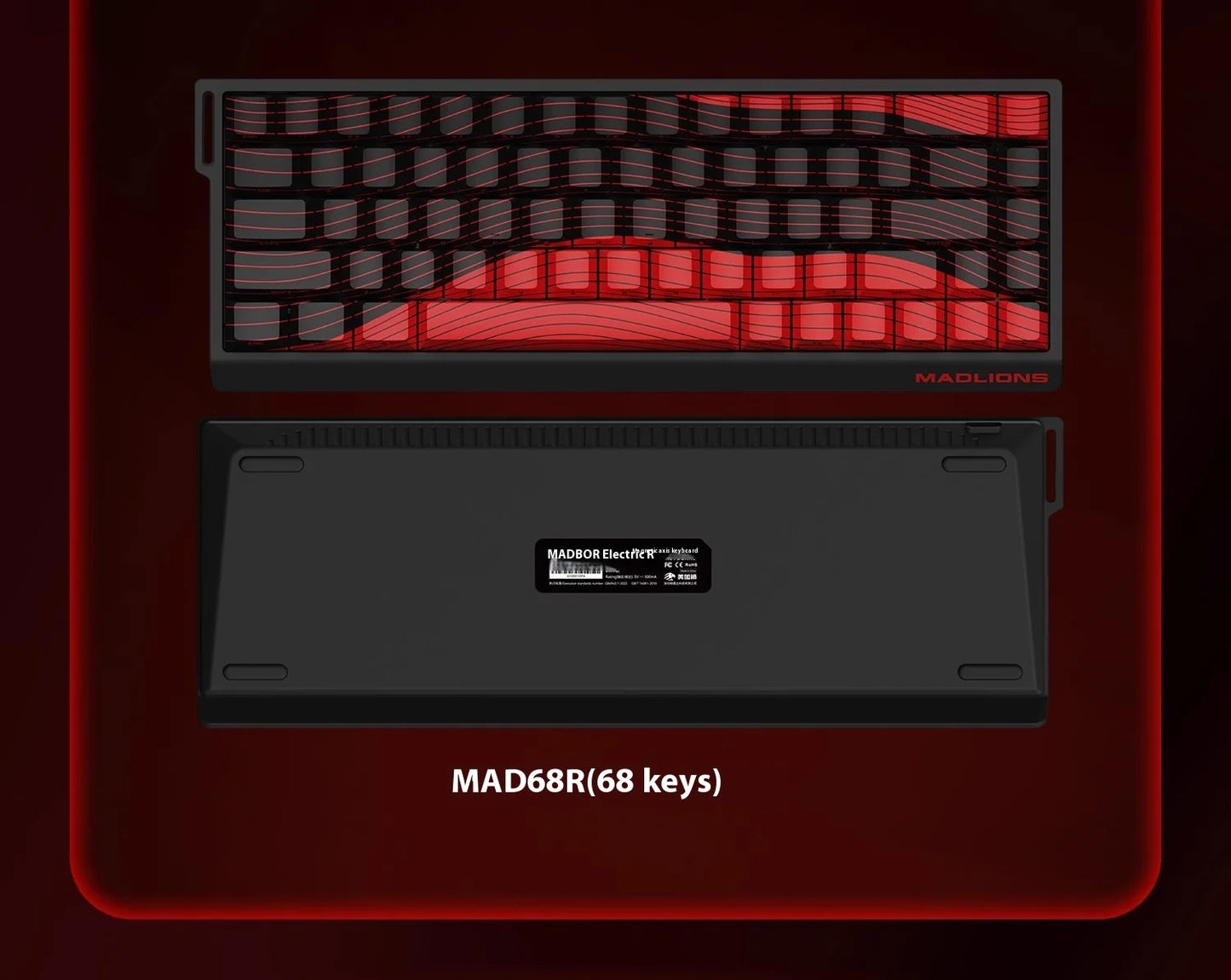 MADLIONS Mad60 Mad68 HE Mechanical Keyboard Magnetic Switch Madcatz Mad60he Wired Game Keyboard Rapid Trigger Custom Keyboard