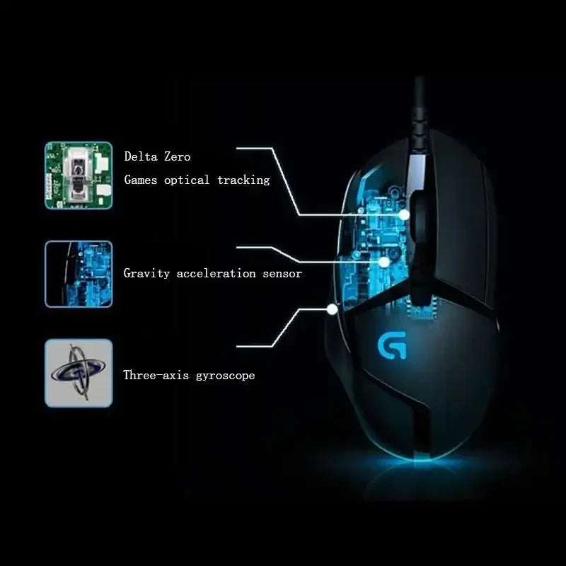 Logitech G402 Hyperion Fury Gaming Mouse Ultra-Fast Wired Sensor – 4000 DPI, 8 Buttons