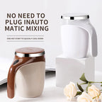 Automatic Portable Coffee Mixing Cup – Battery-Powered Electric Stainless Steel Rotary Mixer