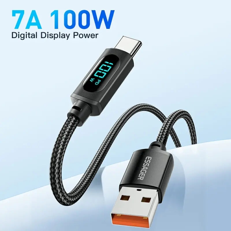 Essager USB Type C Cable - 66W/100W Fast Charging Data Cable for Huawei, Honor, Xiaomi, Samsung