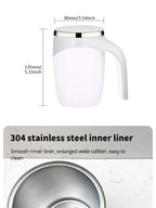 Automatic Portable Coffee Mixing Cup – Battery-Powered Electric Stainless Steel Rotary Mixer