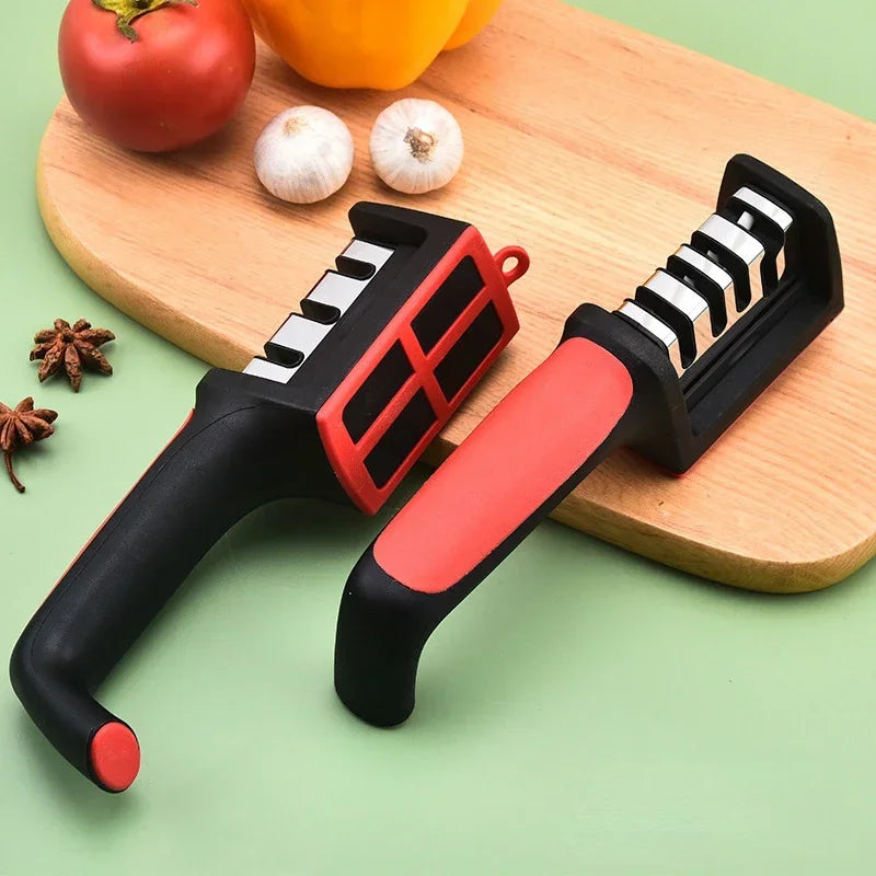 3/4-Stage Quick Knife Sharpener – Handheld Multi-Function Kitchen Tool with Non-Slip Base