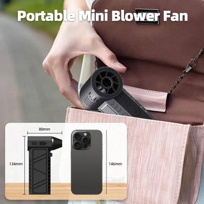 130000RPM Mini Turbo Jet Fan – Rechargeable Electric Air Duster with Adjustable Wind Speed & LED Light for Car Cleaning