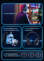 Baseus GH02 Wireless Gaming Headphones – RGB, 40H Battery, Bluetooth & Wired