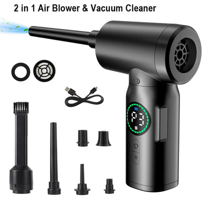 7500mAh Portable Compressed Air Duster – Cordless Multi Air Blower & Vacuum Cleaner for Keyboard & Computer Cleaning