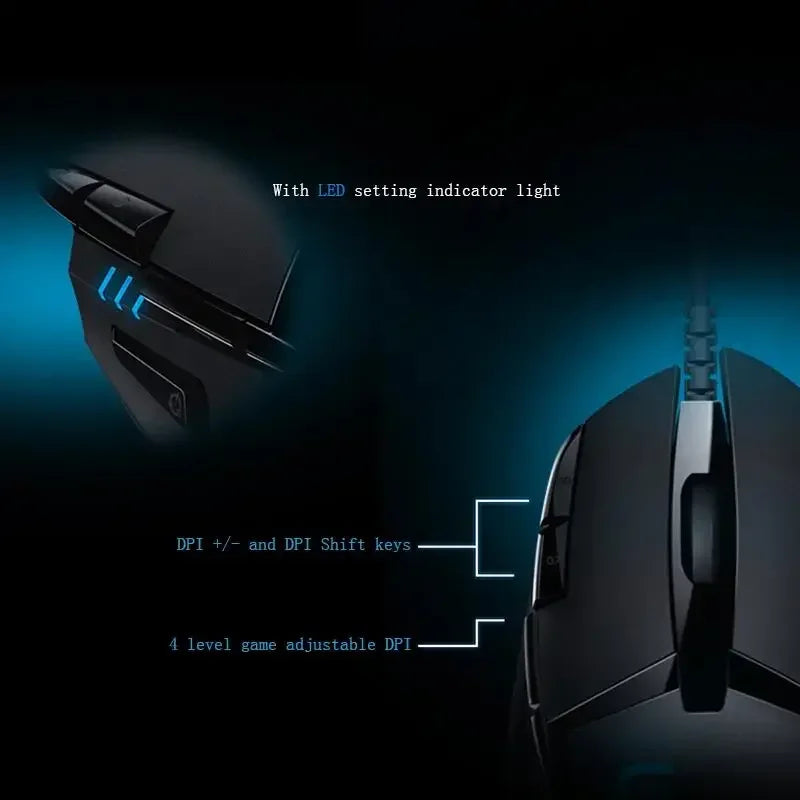 Logitech G402 Hyperion Fury Gaming Mouse Ultra-Fast Wired Sensor – 4000 DPI, 8 Buttons