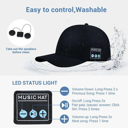 Adjustable Bluetooth Speaker Hat | Wireless Music Cap for Outdoor Activities