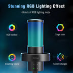 FIFINE AmpliGame A8 PLUS USB Microphone – RGB Lighting, 4 Polar Patterns, Gain Control, Live Monitoring, Mute Touch