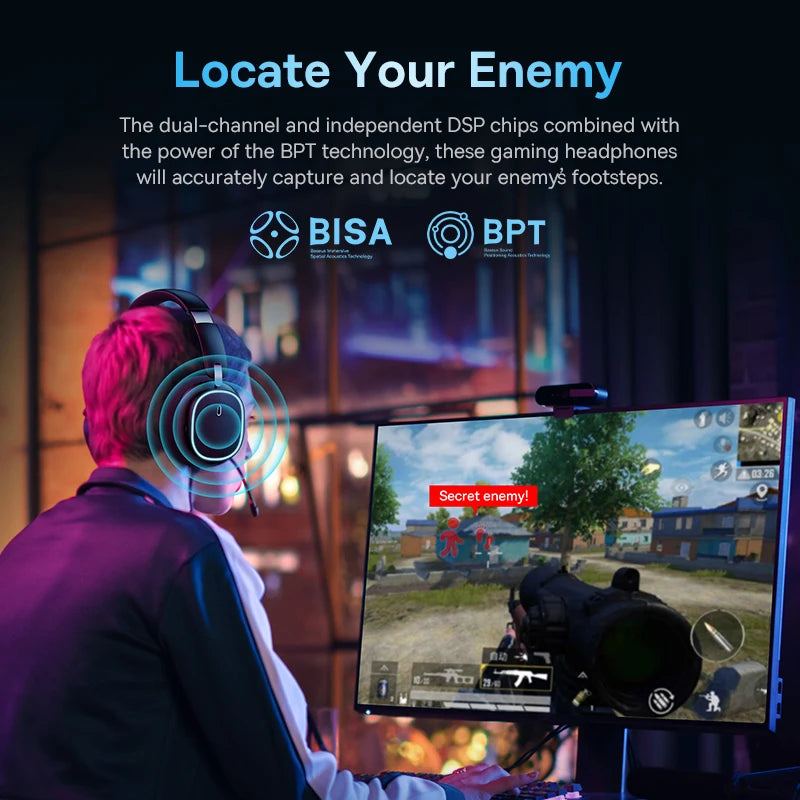 Baseus GH02 Wireless Gaming Headphones – RGB, 40H Battery, Bluetooth & Wired