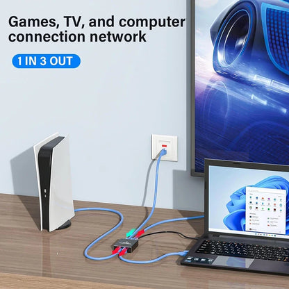 1000Mbps Ethernet Splitter – 1-in-4-Out RJ45 LAN Adapter Cat6 Gigabit Network Switch for PC, Laptop, TV Box & Router