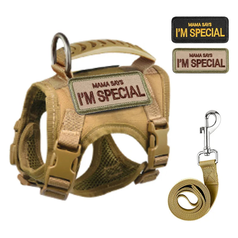 Escape-Proof Cat & Small Dog Harness Set – Adjustable Tactical Harness with Leash & Control Handle