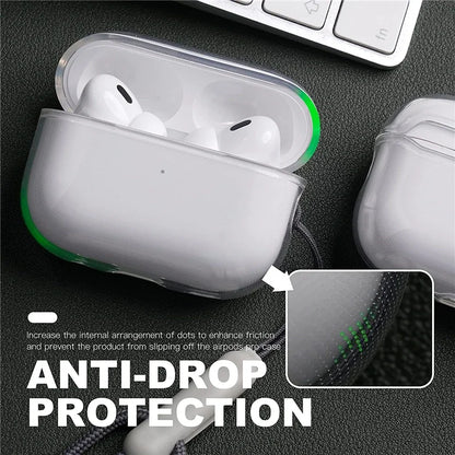 Clear TPU Earphone Case with Lanyard for AirPods Pro 2, AirPods 3, 2, 1 – Shockproof Transparent Protective Cover